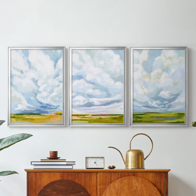 Lucid Skies I - Toile tendue avec châssis sur mesure - 3 pièces