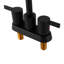 Robinet de salle de bain central noir mat 4 po avec poignées doubles, fabrication en alliage de zinc, valve à disque en céramique, 1,2 gal / min-124636984