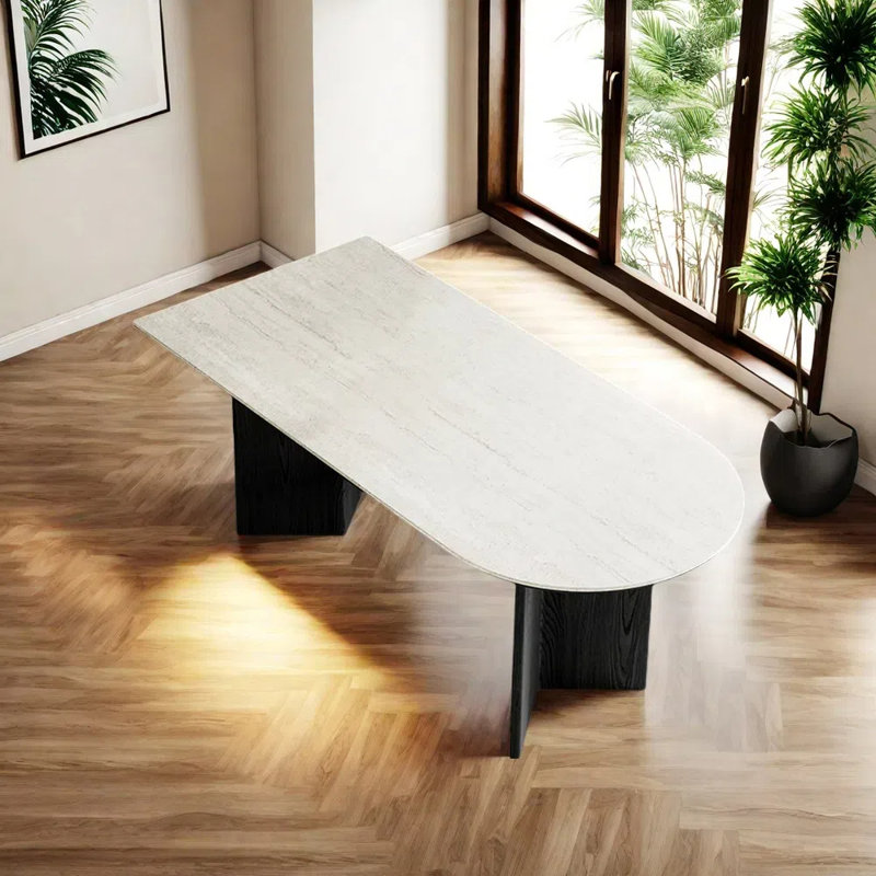 Table de salle à manger moderne, H 29,52 po x L 70,86 po x l 35,43 po, Noir, noir, noir, noir