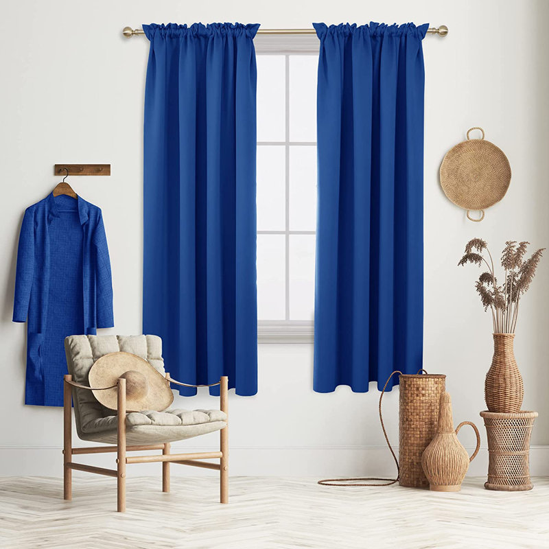 Peniste Room Darkening Curtain Pair, Royal Blue, 52" W x 45" L