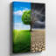 Toile «Striking Visual Split Scene» Représentant des environnements contrastés sur le mur-835795168