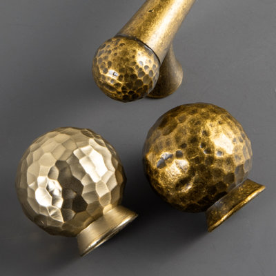 Modern Brass Hammered Drawer Knob - Elegant Hardware For Dressers & Nightstands