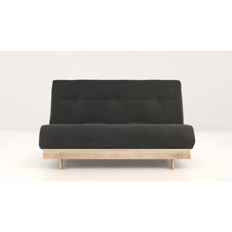 Chenango Full / Double 137cm Upholstered Futon And Mattress, Gun Grey