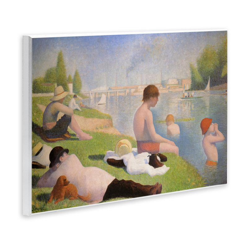 Après-midi baigneurs, plaque murale par Georges Seurat, H 10 po x l 15 po