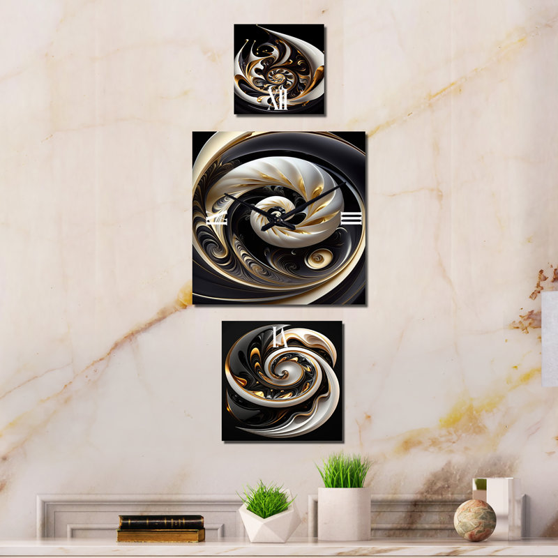 Jehoshua - Horloge abstraite moderne à plusieurs panneaux pour la décoration de salon
