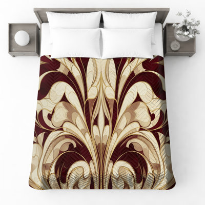 Couvre-lit matelassé à motif floral tourbillonnant toutes tailles
