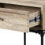 Table de bout Modern Modern, chêne et sable noir avec tiroir de rangement fonctionnel