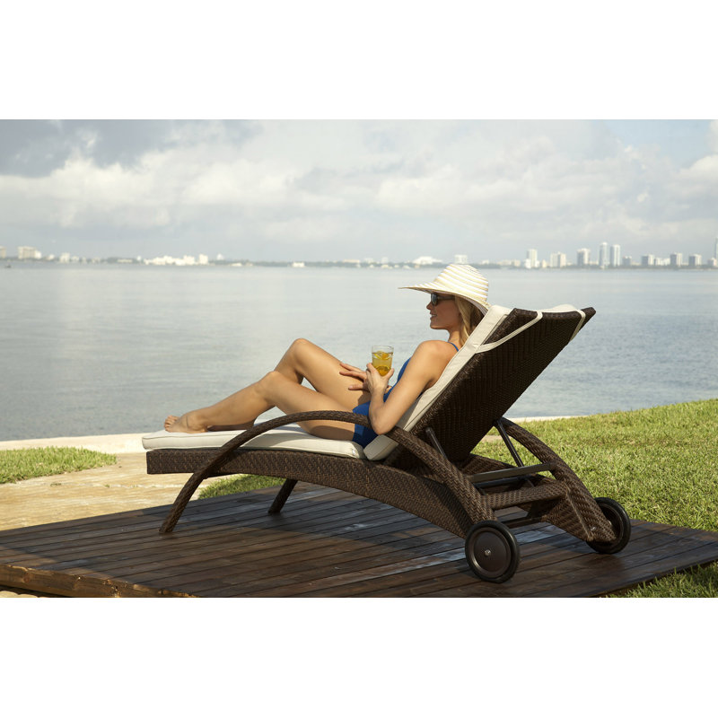 Arrison Outdoor Metal Chaise Lounge , Cushion Included, Canvas Canvas Sunbrella® Canvas