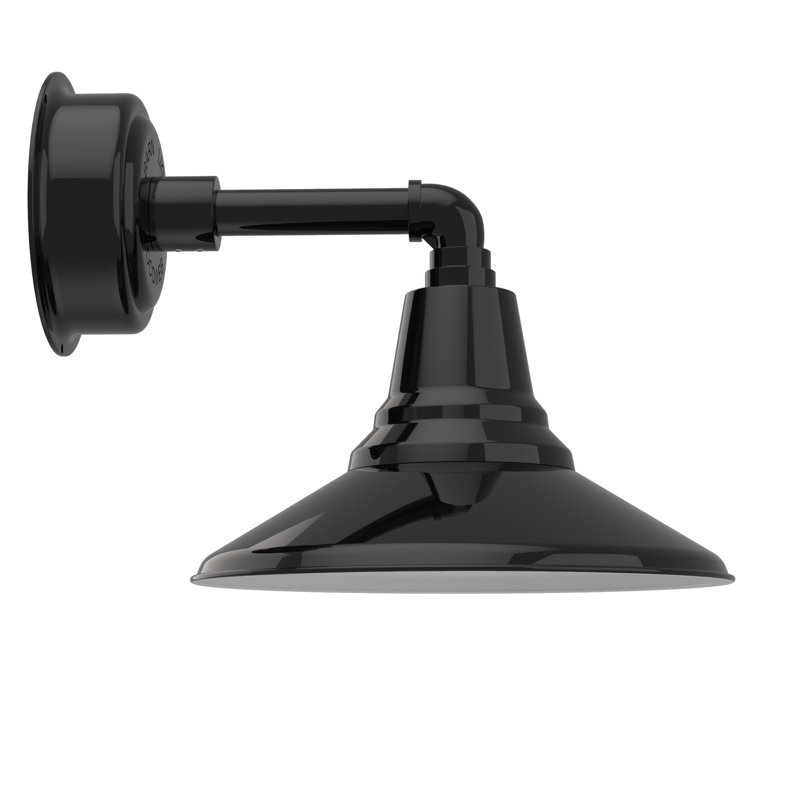 Luminaire de grange à del 1 lumière del Tamia, H 9,48 po x l 12 po x P 23,75 po, Noir