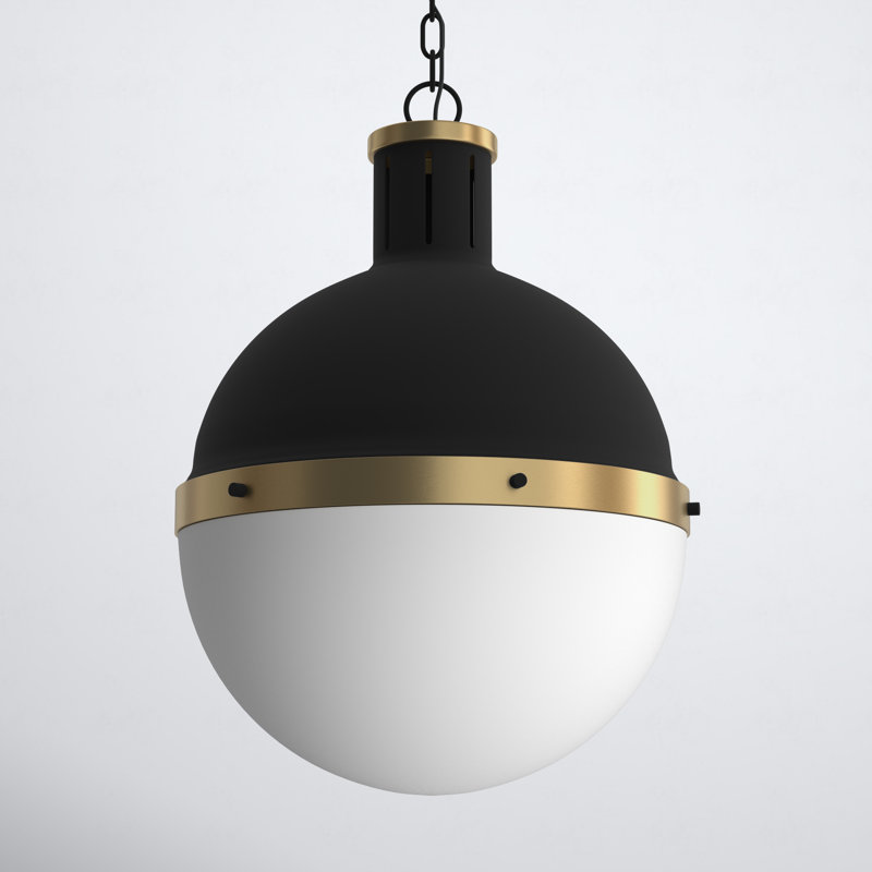 Geoffrey 1 - Light Unique/Statement Pendant, Midnight Black, 22" H x 16" W x 16" D, No 
