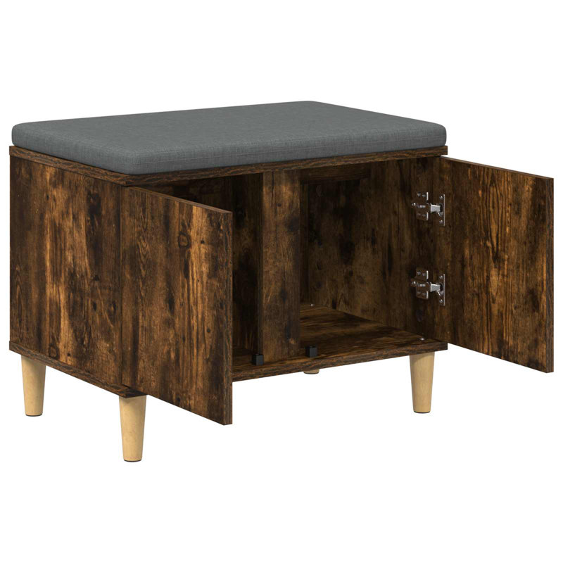 Storage Bench, 46cm H x 60cm W x 38cm D, Smoked Oak