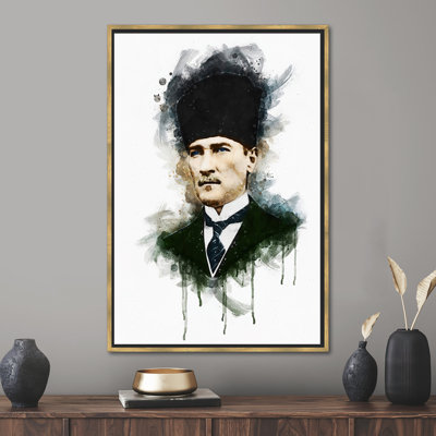 Ataturk Art, Watercolor Poster, Atatürk Canvas Art, Turkish Wall Decor, Motivational Wall Decor, Office Printed, Motivation Wall Art,