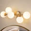 Luminaire de salle de bain 5 lumières, luminaire de salle de bain moderne Mid-Century doré, applique murale semi-encastrée à DEL à intensité variable 3CCT avec verre de lait pour salle à manger de cuisine, doré