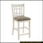 Ensemble de chaises à hauteur de comptoir en bois blanc antique à finition comptoir de 2 pièces avec sièges rembourrés pour un repas confortable