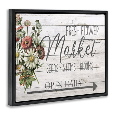 Planked Style Fresh Flower Market Framed Floater Canvas Wall Art by Anne Bailey rwp-145 -  Rosalind Wheeler, ECCA5DFF5F424E26AA2A6F6CF07A0182