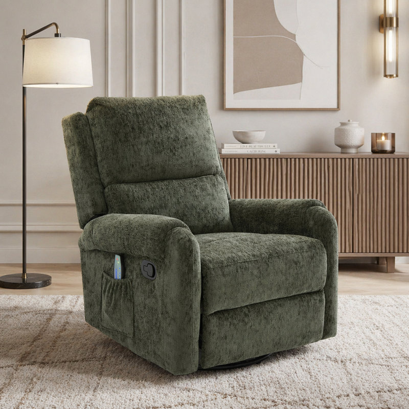 Fauteuil inclinable manuel avec massage, Green