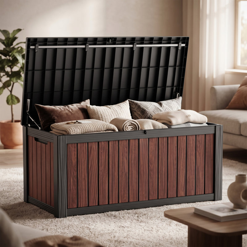 150 Gal Weatherproof Walnut Deck Box