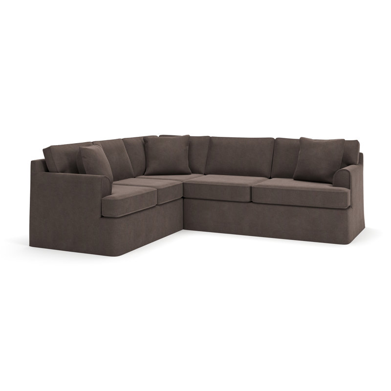 Canapé modulaire 2 pièces Conradina, Orienté à gauche (vu de face), Velours performance bois de frêne Bella