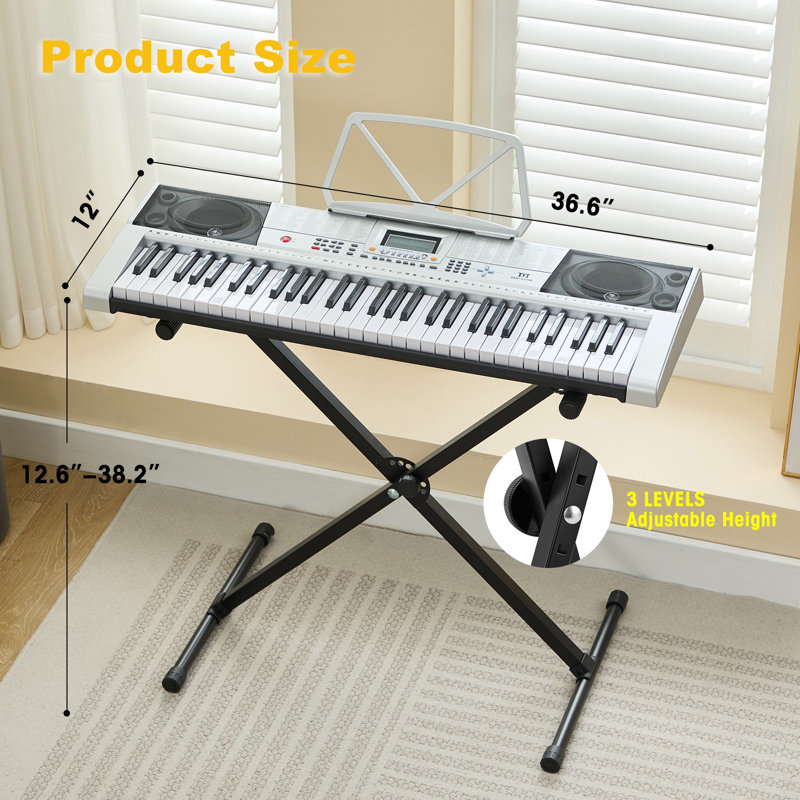 61 Key Portable Electric Play Music Instrument With Metal Stand