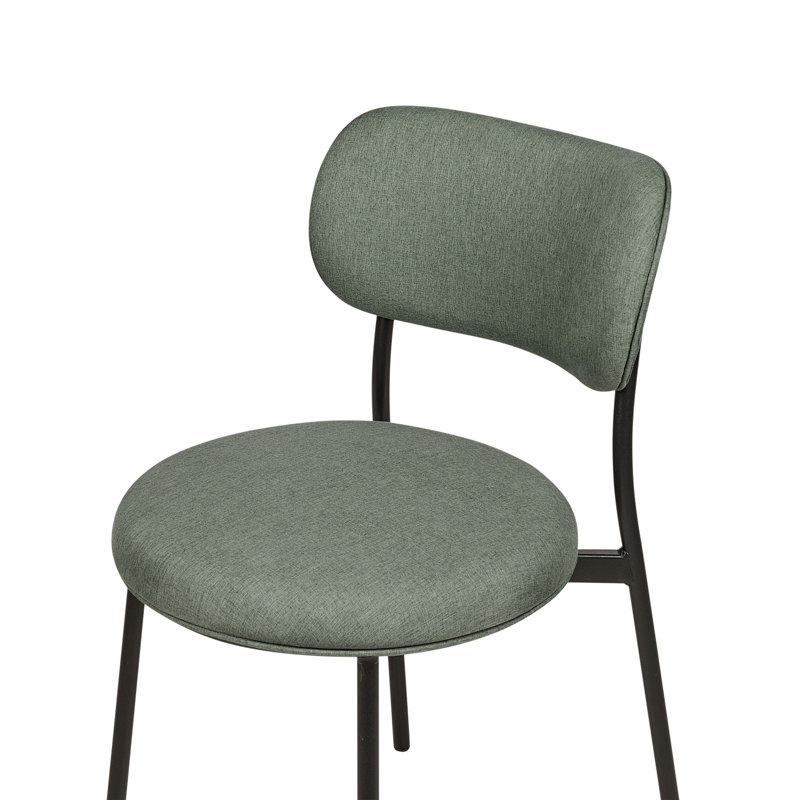 Mustin 46cm H Polyester Blend Upholstered Metal Side Chair, Green