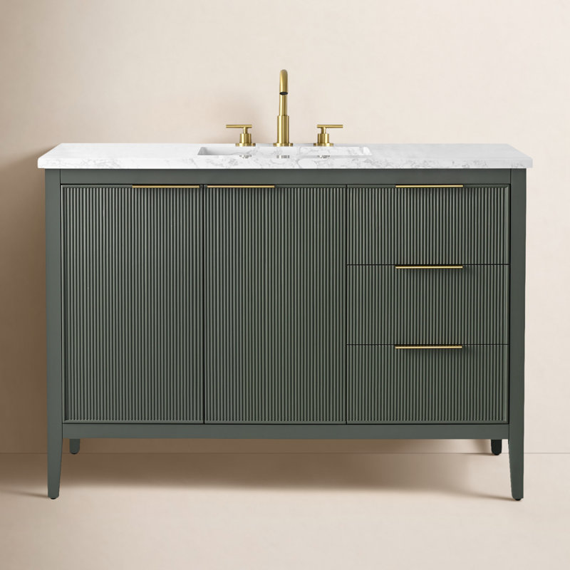 Meuble-lavabo simple 48 po Bilroy, Vert rétro