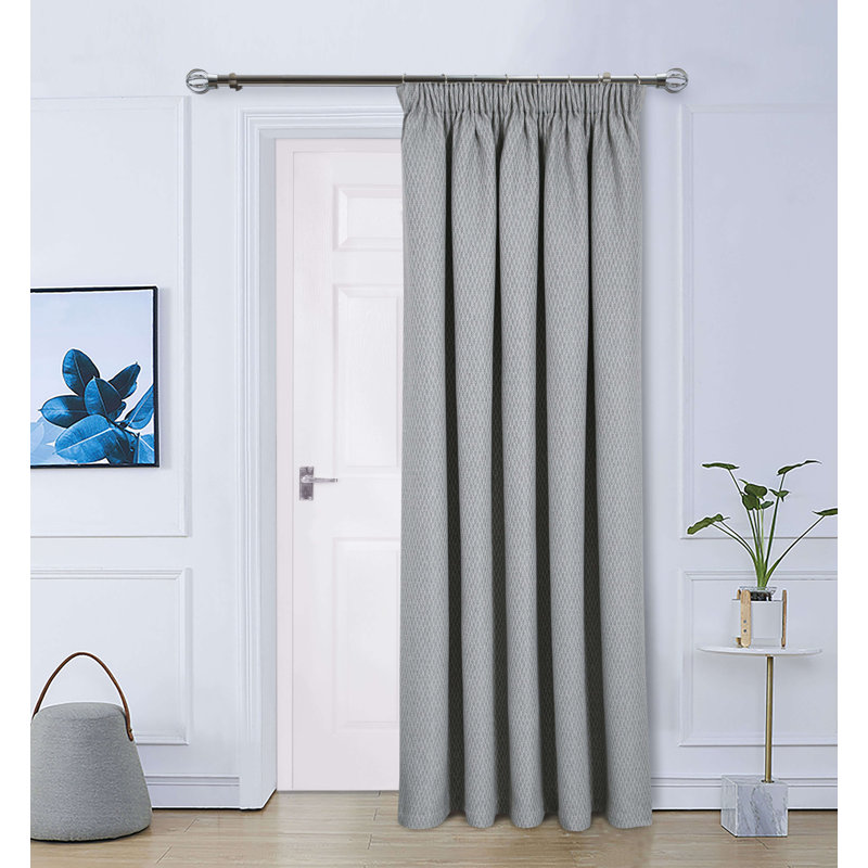 Marcelin Blackout Door Curtain Single Panel, Pale Grey