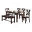 Ensemble de salle à manger décontracté moderne 6 pièces ensemble table à manger 4X chaises et un banc en bois d'hévéa et placages de bouleau finition espresso-725592525