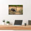 Purple Heron Stalking Contemporary Bird Wall Art Print 1 Piece Wrapped Canvas Wall Art-502437520