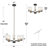 Grisella 5-Light Modern Linear Shaded Chandelier  with Seeded Glass