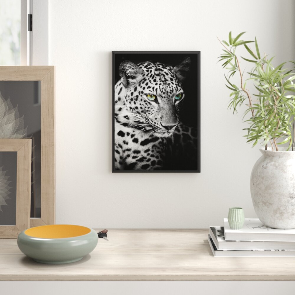 Gerahmtes Wandbild Leopardenkopf