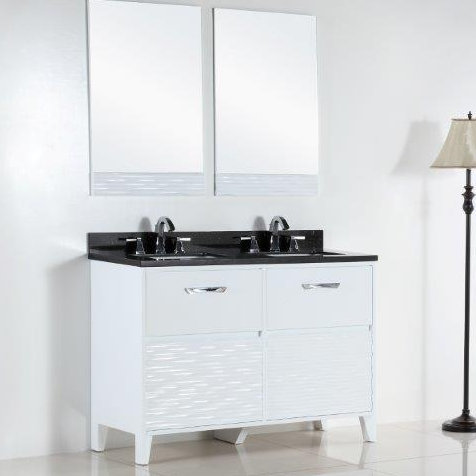 Pisa 48.11'' Double Bathroom Vanity with Top, Black Galaxy