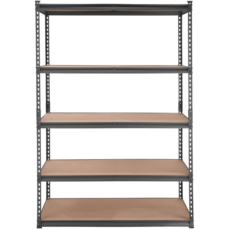 Storage Shelving Unit, 5-Tier Adjustable, 2000 Lbs Capacity, Heavy Duty Garage Shelves Metal Organizer Utility Rack, Black, 48" L X 24" W X 72" H For Kitchen Pantry Basement Bathroom Laundry
