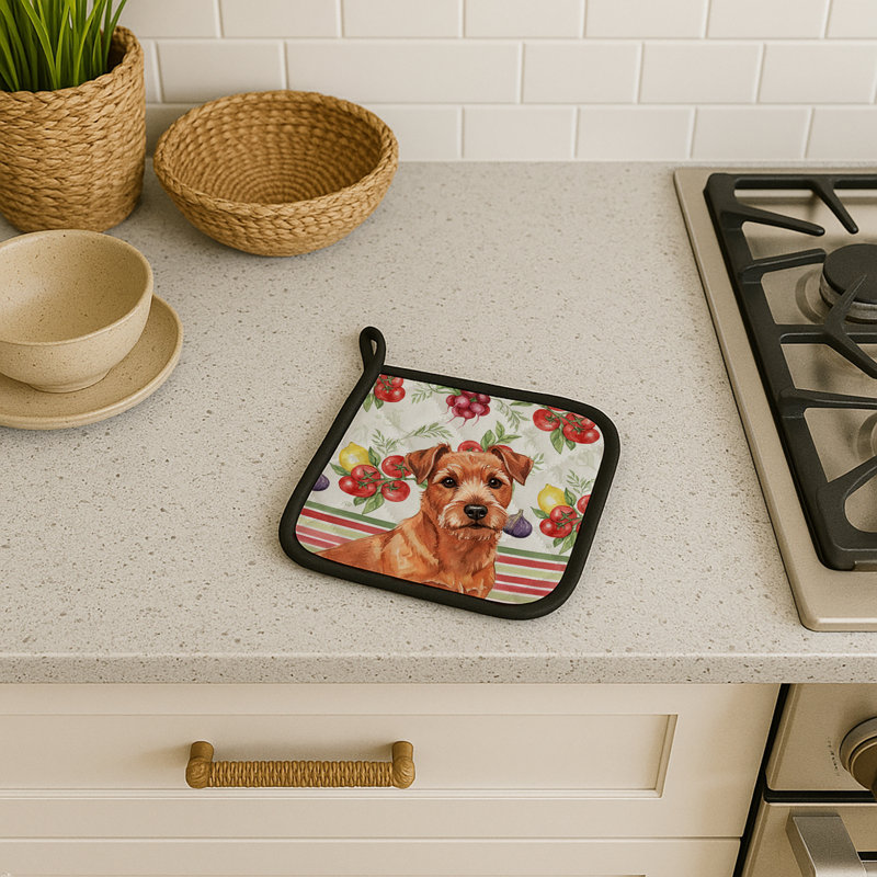 Paire de supports à casseroles Red Norfolk Terrier