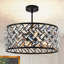 5 - Light Modern Dimmable Black Drum Crystal Chandelier,  Adjustable Height Pendant Light Fixture For Kitchen Island Dining Room Entryway-1777576817