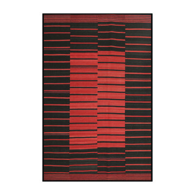 Tapis de zone rouge/noir contemporaine