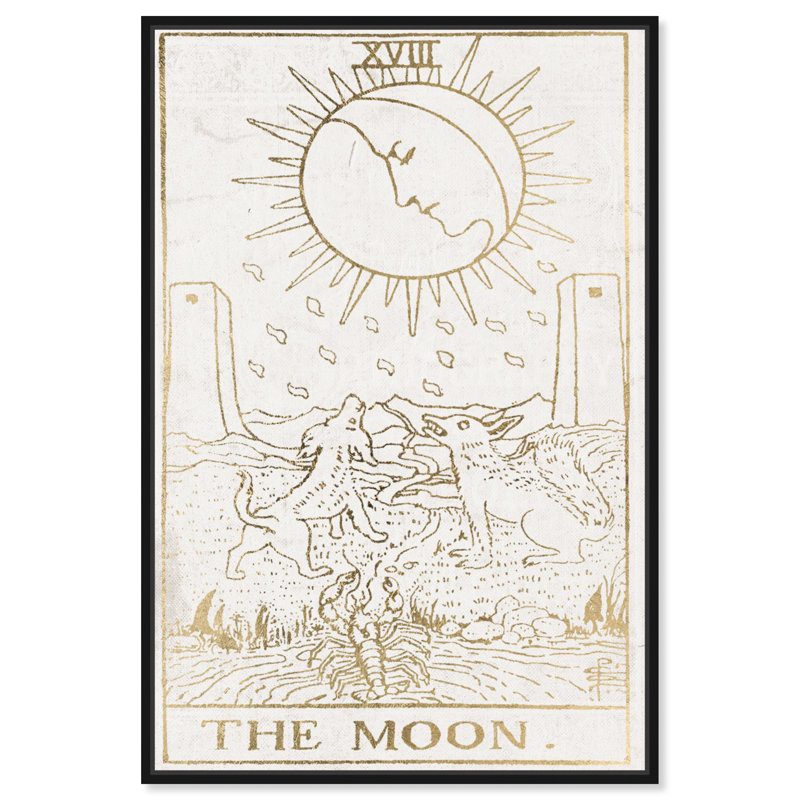 Impression d’art graphique sur toile tendue de luxe the Moon, Cadre noir, H 24 po x l 16 po
