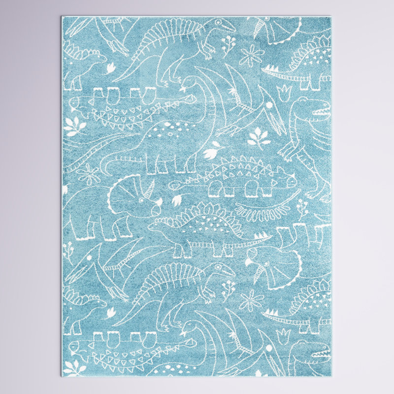 Tapis bleu marine Osgood, Rectangle 3 pi 11 po x 5 pi 7 po, Bleu sarcelle