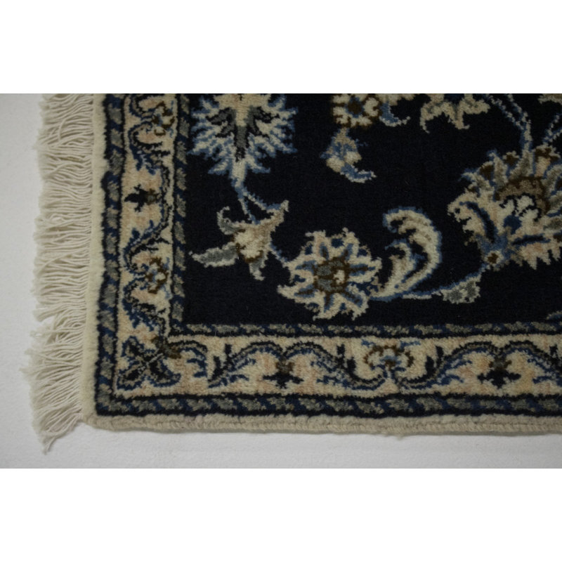 Rangement à la main one-of-kind-noué la 2010 nain kashmar bleu marine bleu marine 2 pi 6 po x 3 pi, zone de laine 8 po tapis