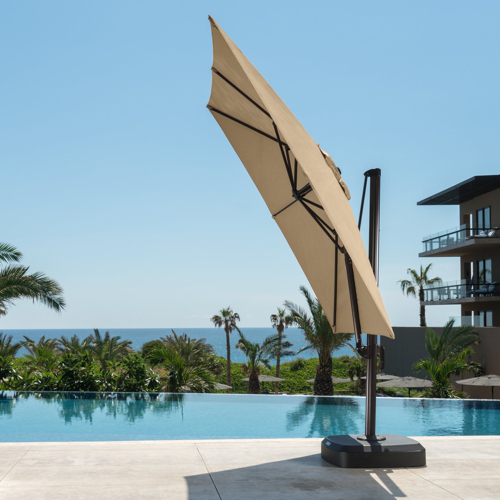 Tredyn 120'' Sunbrella® Cantilever Outdoor Umbrella, Beige