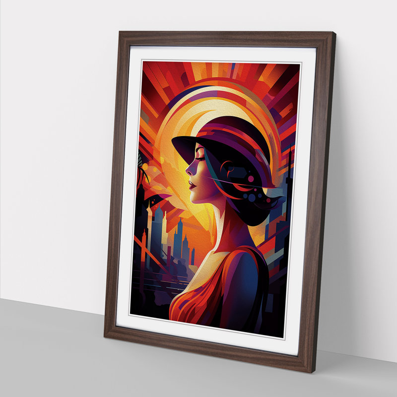 Single Picture Frame Wall Art, 64cm H x 46cm W, Walnut Framed