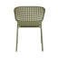 Chaise de salle à manger d'extérieur moderne en plastique et en métal avec dossier en treillis-124215900