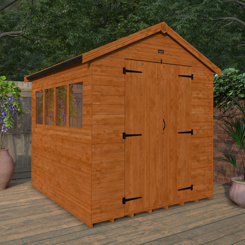 7 ft. W x 8 ft. D Solid Wood Shiplap Apex Workshop