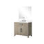 Meuble-lavabo simple en chêne gris l 36 po x P 22 po, comptoir en marbre de culture, miroir de 34 po et robinet de salle de bain