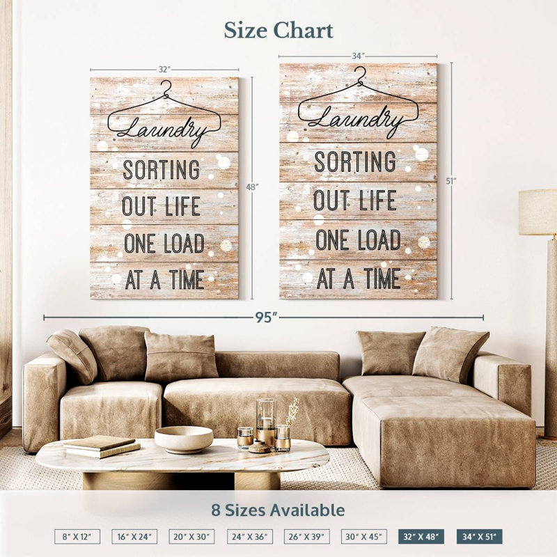 Kema Laundry Quote, 51" H x 34" W
