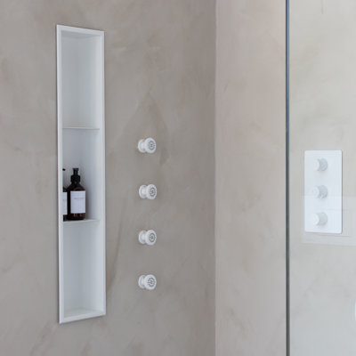 12"X36" Rectangular Matte White Shower Niche