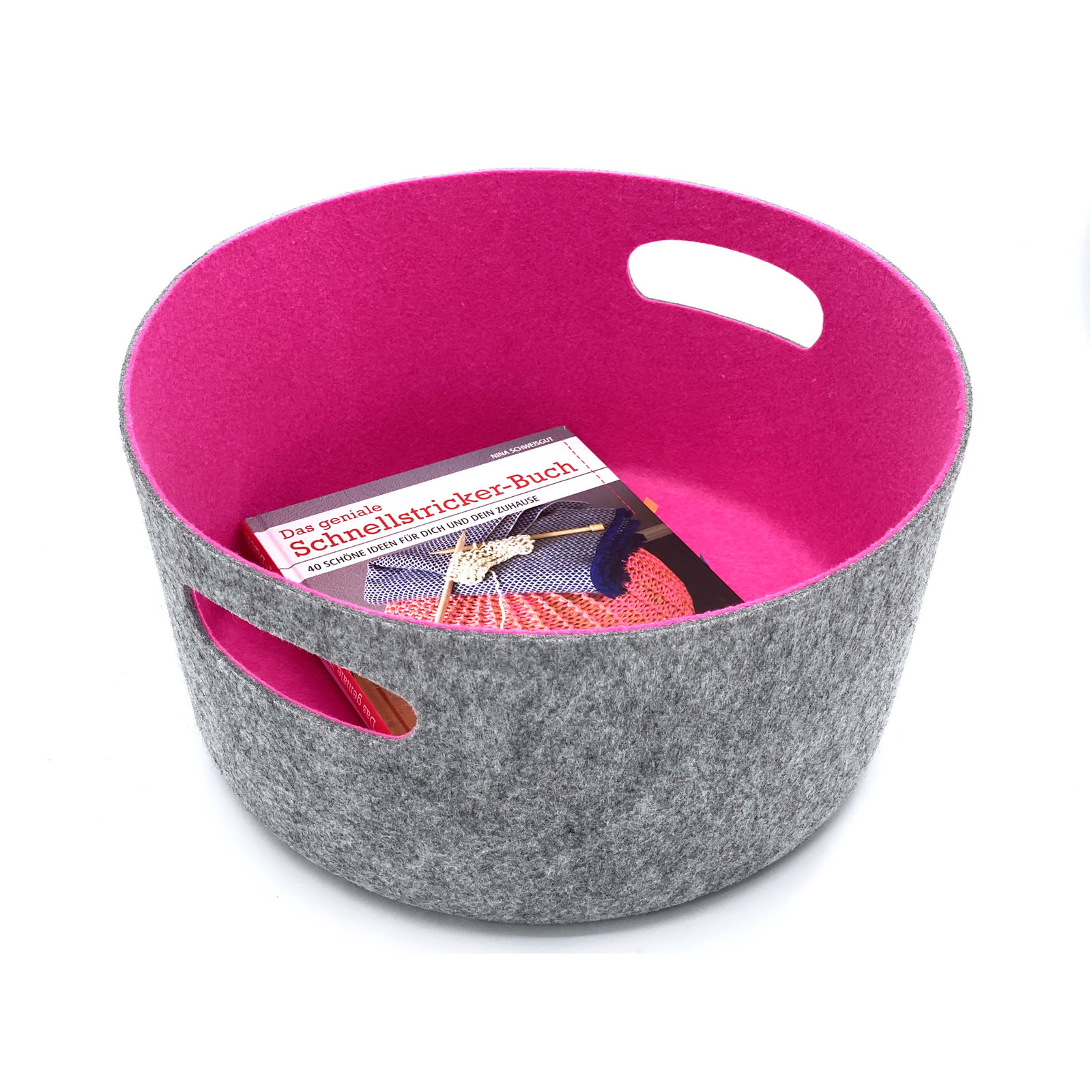 Fabric Decorative Bin 1, Hot pink