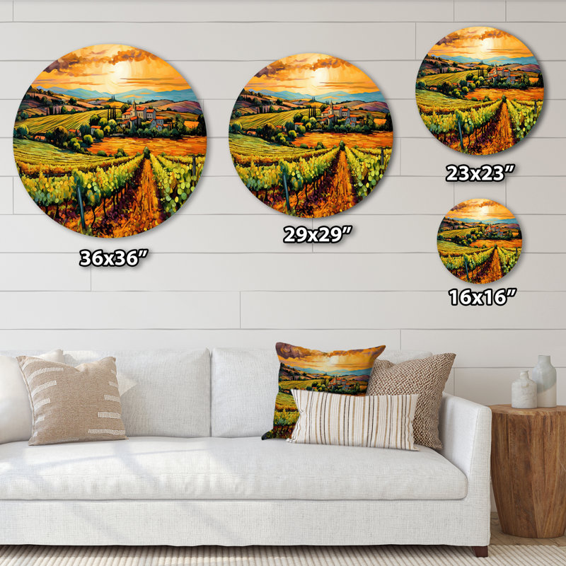 Gaige - Paysages, art rond en métal, H 29 po x l 29 po