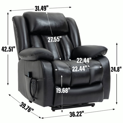 Dual Motor Infinite Position Medium size Genuine Leather Power Lift Recliner Chair -  Latitude RunÂ®, 7909745D2AD34DB1A2DECFBD50214F7A