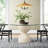 Trevor Round Glass Top Solid Wood Base Dining Table