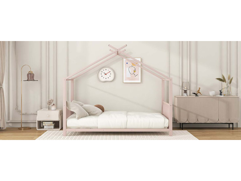 Lit plateforme en métal, Pink